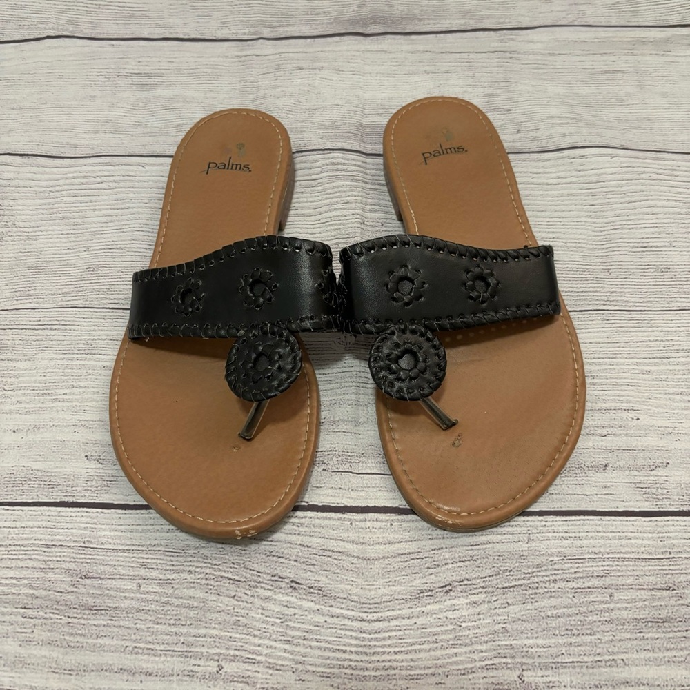 Slightly Used Palms Wide Width Black Sandals (Loc #3)